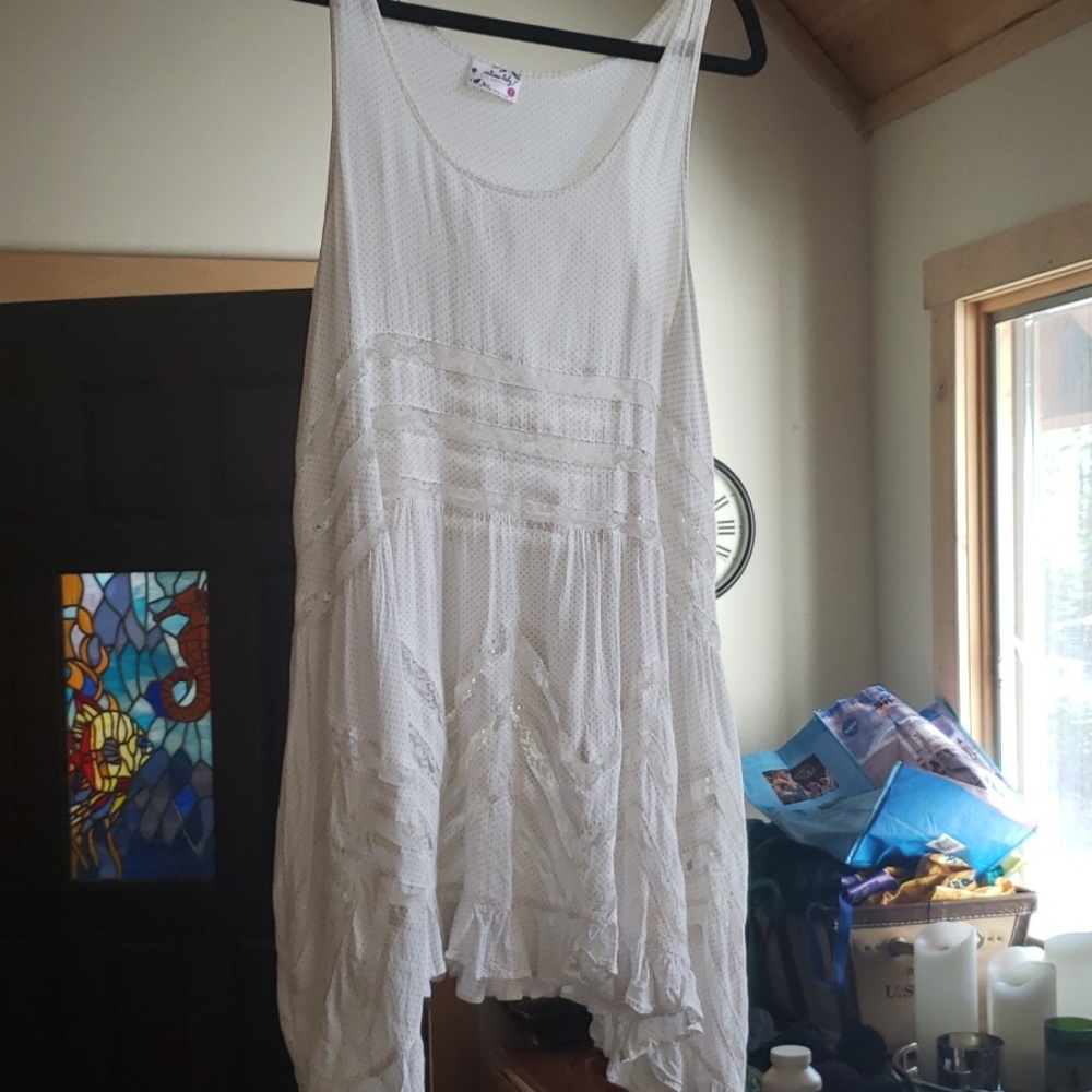 Free people white tunic/mini dress